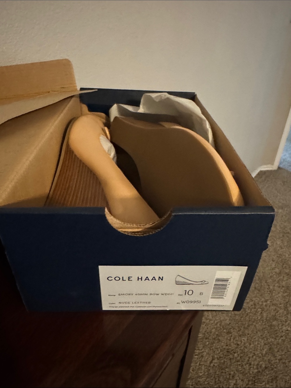 Footwear in shoe box